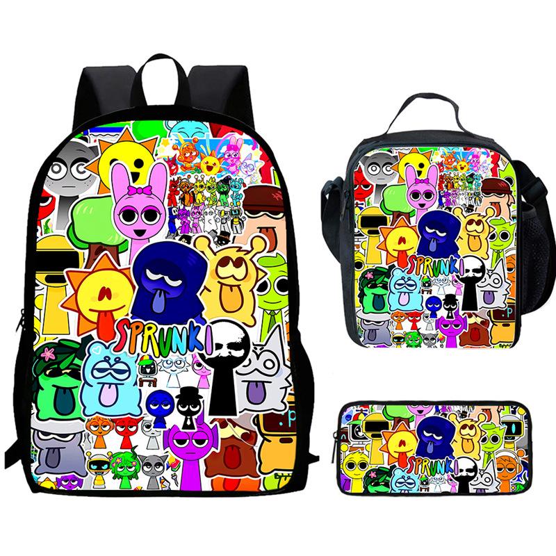 Sprunki Rhythm Box, Game Anime Backpack, Student Schoolbag, Computer Bag