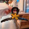 oversized bow mesh multi-layer pearl feather hairpin elegant spring clip fashion temperament versatile hair accessories