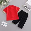 Boys Chinese Style Two-piece Suit Kids Small Children Summer Cotton Linen Outfit Handsome Stylish Breathable Casual Wear For Daily