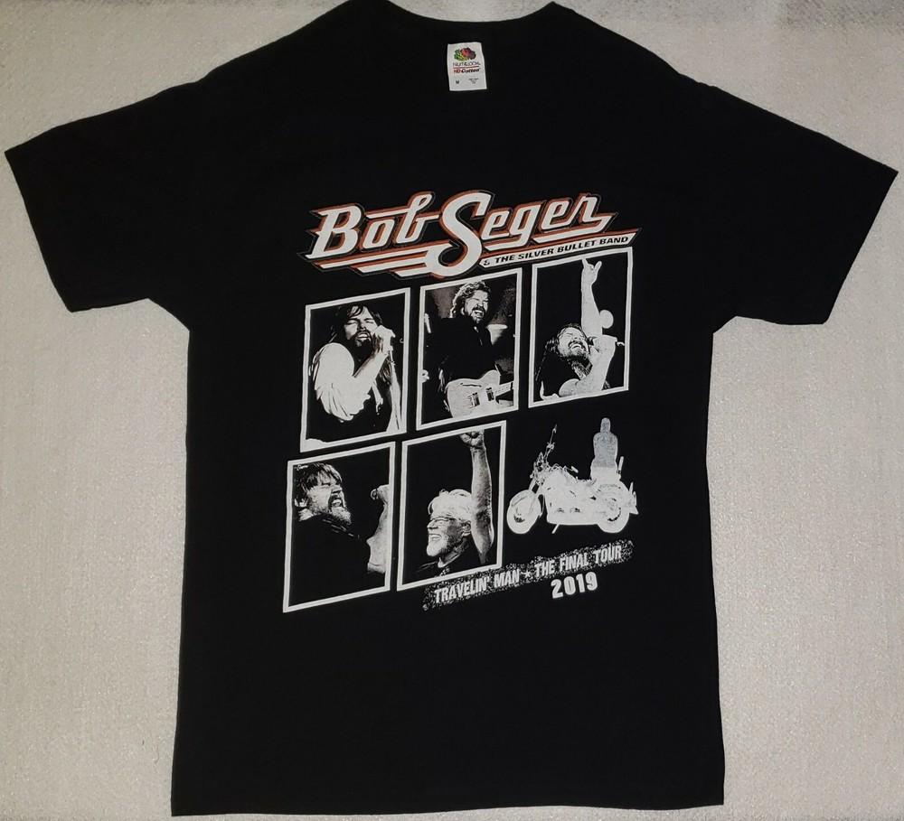 BOB SEGER Silver Bullet Band Travelin Man Tour 2019 Size Medium Black T-shirt S