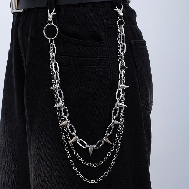 Übertriebene und scharf gemusterte Jeans-Kette, Retro und Coole Rock- und Hip-Hop-Stil Taillenkette