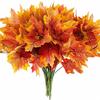 Künstliche Herbstblumen UV-beständig Künstliche Veilchen Ahornblatt-Picks Orange Realistisch