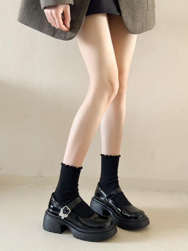 Mode Retro Damen Schuhe Damen Schuhwerk Clogs Plateau Britischer Stil Oxfords Schwarze Ballerinas Sommerkleid Neue Creepers Preppy Leder Mary
