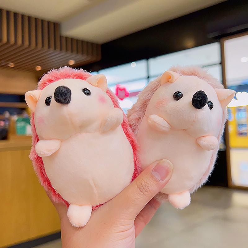 Cute Plush Hedgehog Pendant Soft Fluffy Hedgehog Doll Plush Keychain Cartoon Animal Pendant Student Couple Children Gift