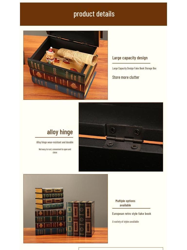 European Retro Decorative Book Props - Fake Book Storage & Office Ornaments