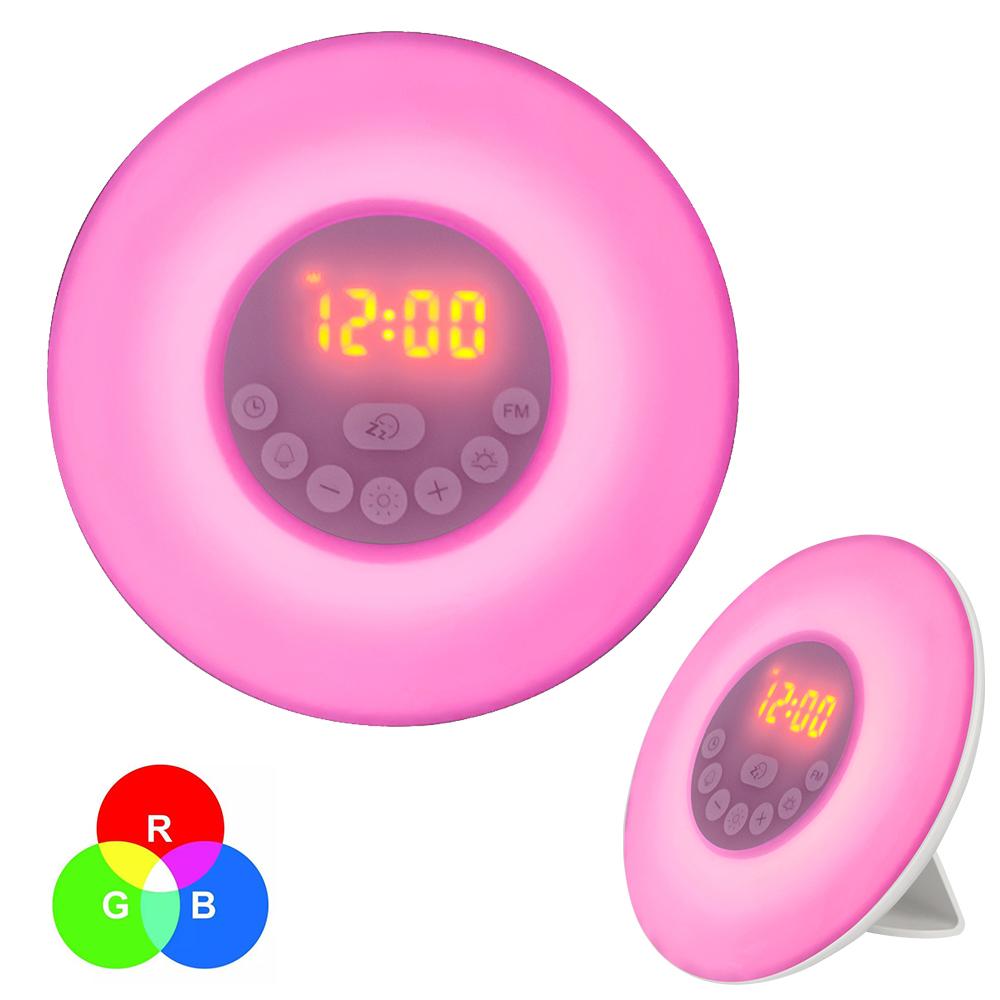 

Table LED Lamp Snooze Clocks Despertador Electronic Clock FM Radio Desk Wake Up Light Sunrise Sunset Alarm Digital Alarm Clock For Home Office Bedroom