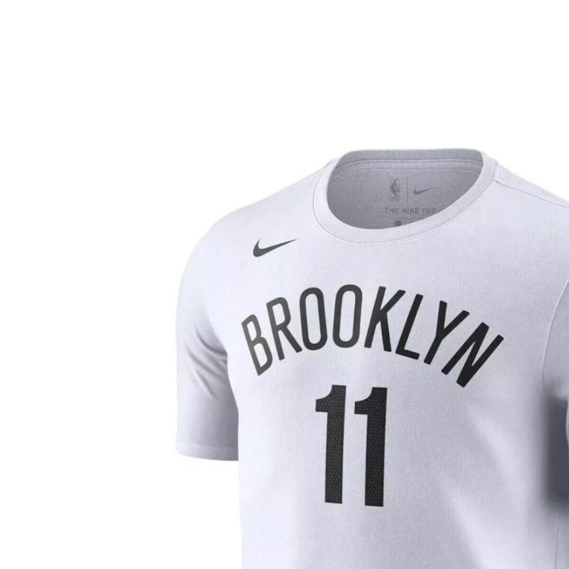 Nike X NBA Collaboration Brooklyn Nets Kyrie Soft Comfortable Skin-Friendly Versatile Short Sleeve T-Shirt Unisex Tops White CV8504-109