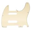 Musiclily Pro 8-Hole Stainless Steel Telecaster Pickguard for Fender American/Mexican Deluxe Nashville Tele Electric Guitars, Cream 3-Piece Set