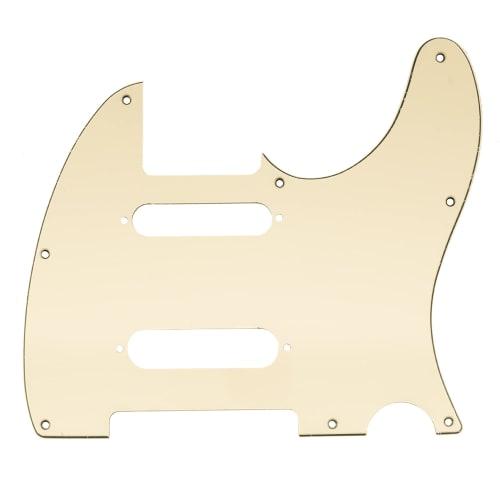 

Musiclily Pro 8-Hole Stainless Steel Telecaster Pickguard for Fender American/Mexican Deluxe Nashville Tele Electric Guitars, Cream 3-Piece Set
