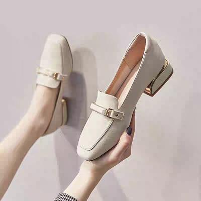 Zapatos para Mujer 2024 Negro Calzado de Verano para Mujer Cuero Normal Casual Tacones de Punta Cuadrada Tacón Bajo Mocasines Elegantes Moda Y2k A