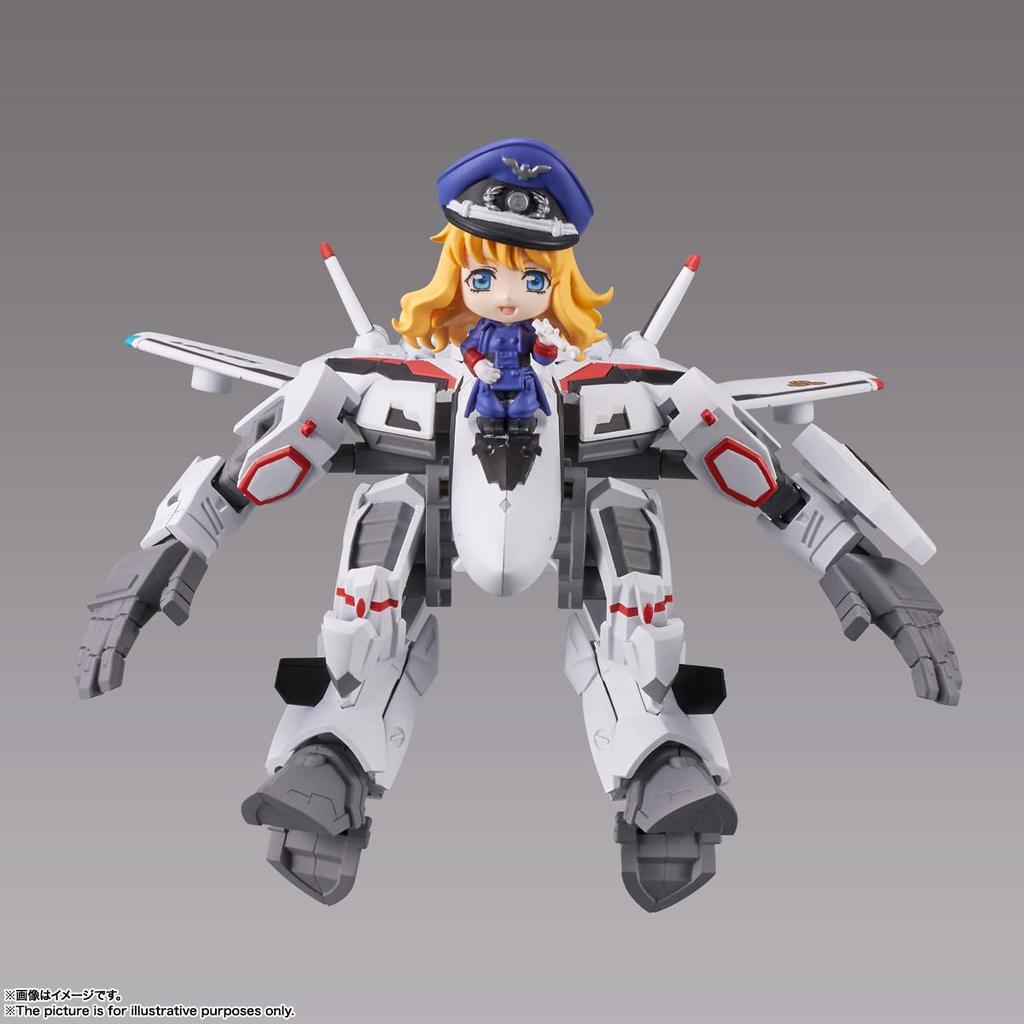 TINY SESSION Macross F VF-25F Messiah Valkyrie (Alto's Unit) with Sheryl - Approx. 100mm PVC & ABS Painted Action Figure
