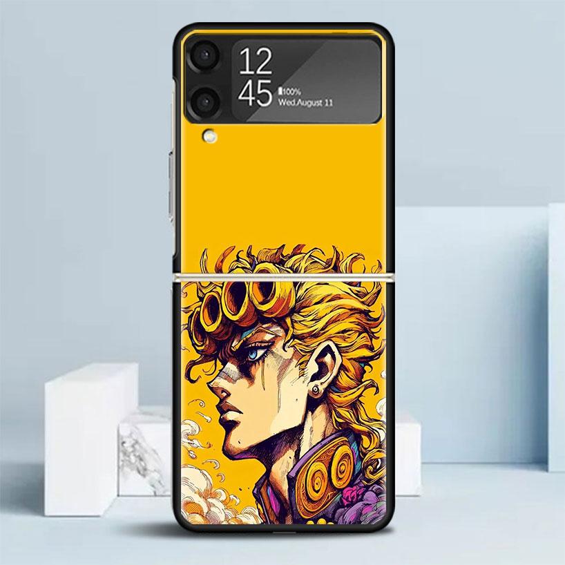 JoJo Adventure Giorno Giovanna Phone Case For Samsung Galaxy Z Flip7 Flip6 5G Flip5 Flip4 Flip3 ZFlip 7 6 3 4 5 Shockproof Back