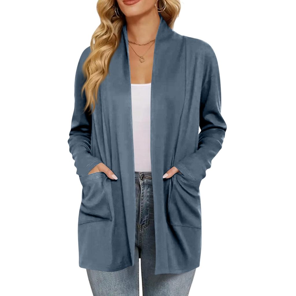 Women's Lightweight Cardigan Sweaters Open Front Long Sleeve Casual Loose Thin Cardigans With Pockets