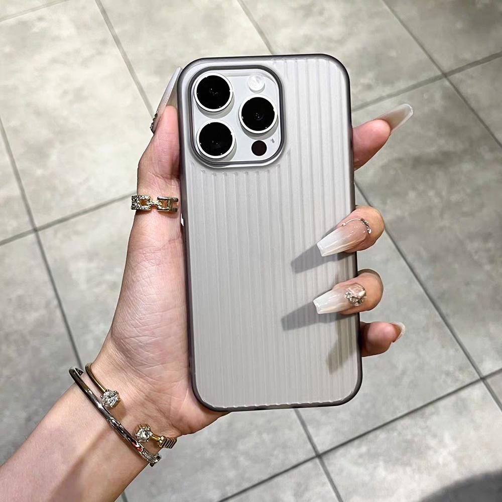 Skin Friendly Phone Case for iPhone 11 12 13 14 15 16 iPhone 11 12 13 14 15 16 Pro 12 13 14 15 16 Pro Max Luxury Corrugated Pattern Shockproof Cover