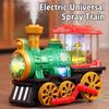 Non-toxic Electric Retro Spray Train Toy with Sound and Light Automatic Obstacle Avoidance Simulation Steam Train Children Christmas Gift