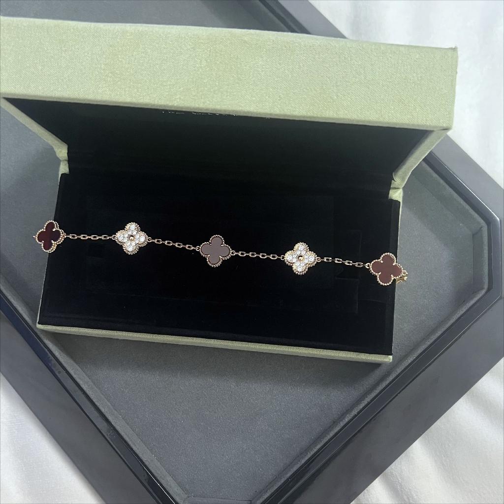 Bracelet Trèfle à Quatre Feuilles Version Haute Bracelet Cinq Fleurs Féminin Haut de Gamme Nouveau Bracelet