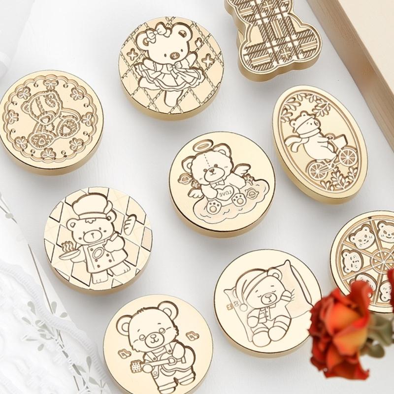 Vintage Seal Stamp Head Small Bear Animal Seal Stamp for Seal Envelope Card Party Invitation Packaging Christmas Wedding