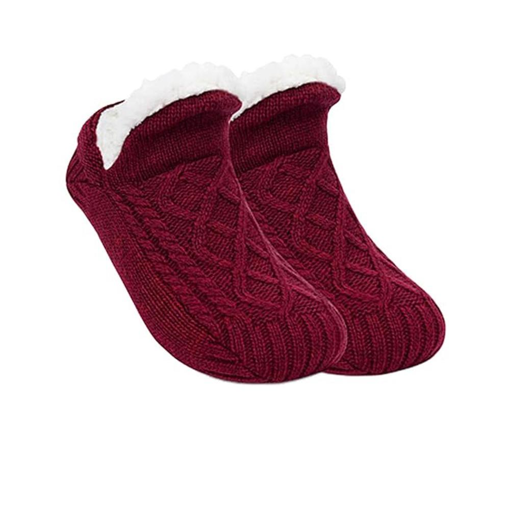 Machine Weaving V-Mouth Fluffy Slipper Socks Velvet Home Floor Socks Indoor Sleep Socks  Winter