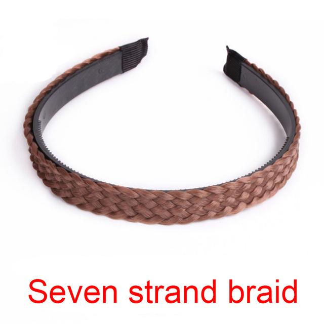 Bohemian Wide Hair Accessories Toothed Non-slip Hairband Wig Twist Braid Hair Hoop Artificial Fishbone Style Braided Headband