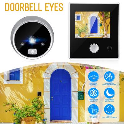 3-palcový LCD HD digitálny dverový fotoaparát Eye Doorbell Vonkajší elektrický zvonček dverí Eye Bell 120-stupňová Li batéria Prehliadač Video