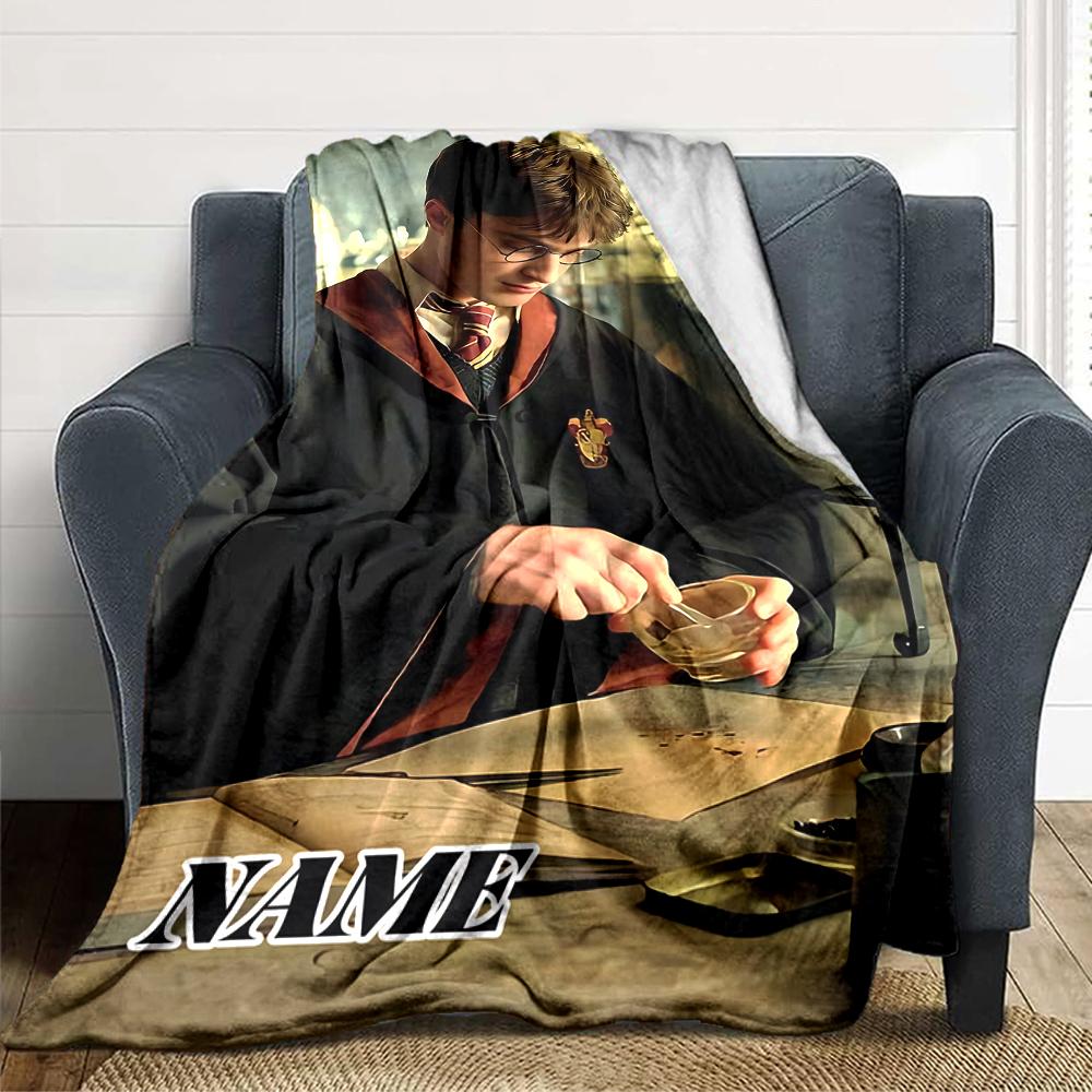 Custom Name "Harry Potter's Magical Moment" blanket for Couch & Bed, Plush Cozy Fuzzy Blanket Super Soft & Warm Blankets for Fall and Winter. 0908111