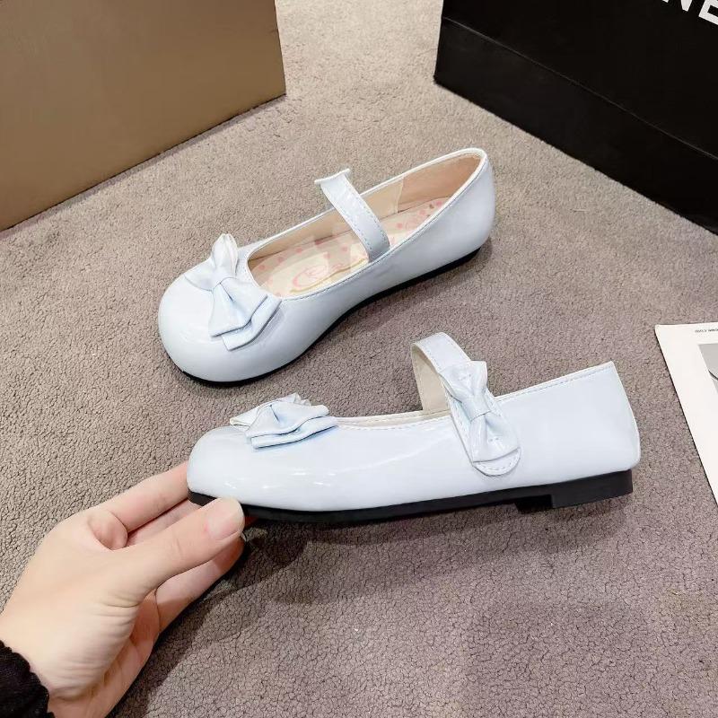 New Cute Butterfly-knot Women Lolita Mary Jane Shoes Concise Thick Heel Leather Shoes Ladies Shallow Pumps