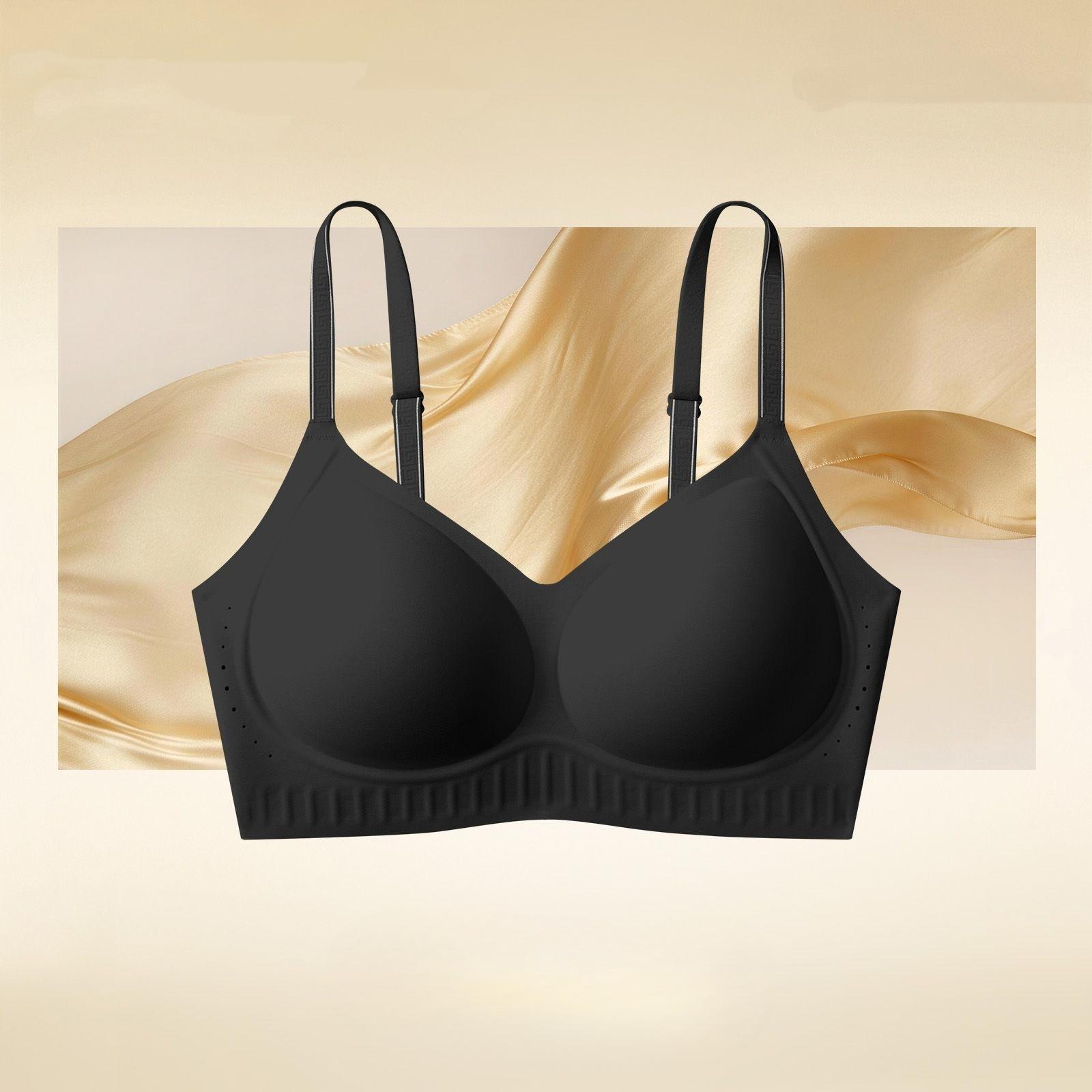 

Ladies Spring and Summer Invisible Non Trace Comfortable Large Breasts Show Small Gather Anti Heavy Pull Support Anti Sagging Underwear 34/75ABC чёрный