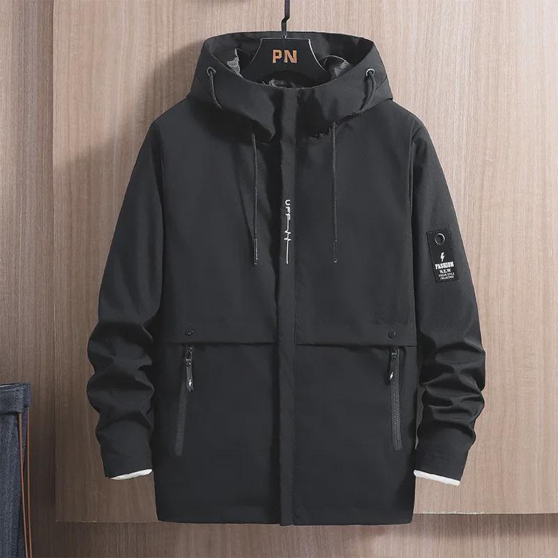 Men's Slim Fit Hooded Jacket - 2024 Spring, Lightweight Solid Color, Korean Style