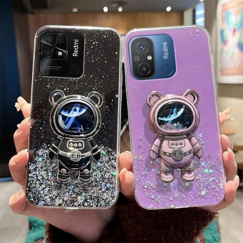 

Чехол-держатель Redmi12c Quicksand Astronaut для Xiaomi Redmi 12c 10 10a 10c 9 9a 9c 11a A1 A2 Plus, силиконовый чехол-подставка Redmi10c
