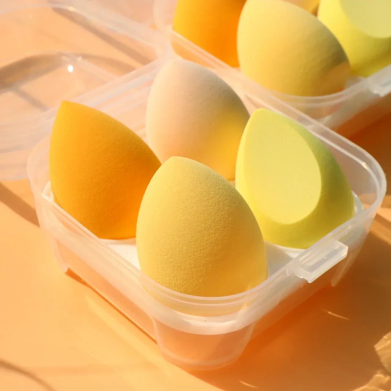 4pcs  Makeup Sponge Cosmetic Puff Dry and Wet Combined Cosmetic Egg Women Foundation Powder Puff Bevel Cut Makeup Sponges puff