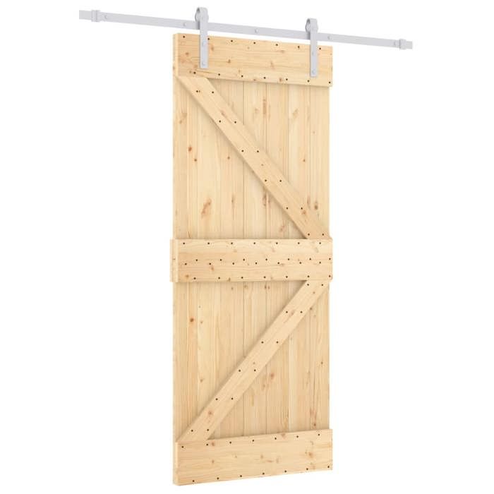 VidaXL Porte coulissante et kit de quincaillerie 85x210 cm pin massif, porte intérieure, porte de grange intérieure 3203005
