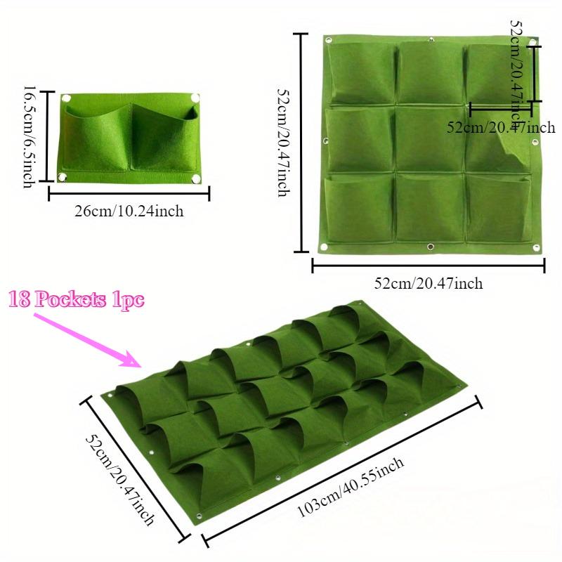 Wall Mounted Felt Planting Bag,2 Pockets/9 Pockets/18 Pockets, 1mm Thick - Indoor&Outdoor Use Easy Installation&Balcony Planting