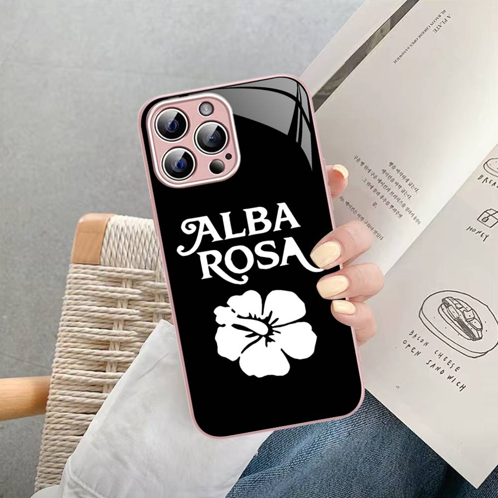 

Fashion A-ALBA R-ROSA Tempered Glass For Iphone 14 13 12 11 Pro Mini XS MAX 14Plus X XS XR Cover iphone 14