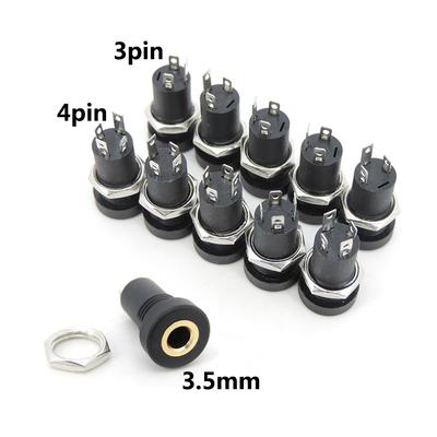 3.5MM 3 Kutuplu 4 Kutuplu 3/4Pin Ses Dişi Jak Soketi Stereo PJ-392A PJ392A Lehim Panel Montaj Somunlu Konnektör Kulaklık Fişi