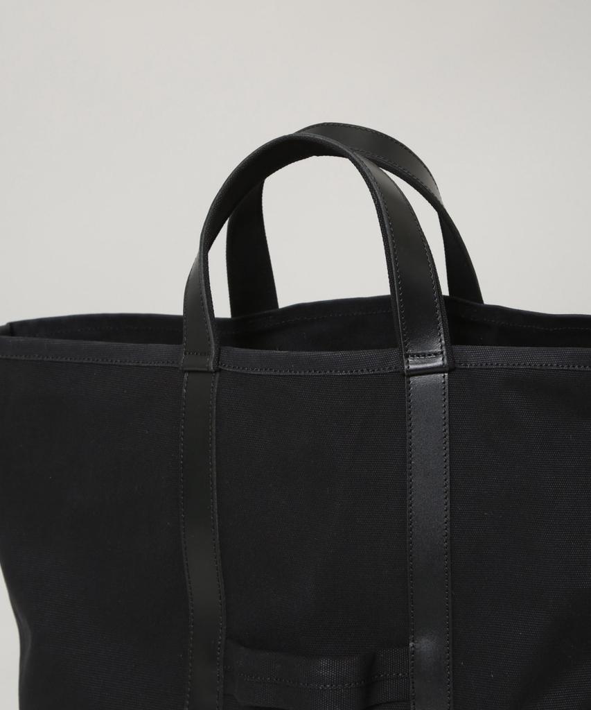 Nano Universe NJCLUB Men's Canvas and Leather Tote Bag F 010 Black 668-5232212