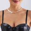 European and American simple single-layer shell love splicing neck chain necklace jewelry women's fashion imitation pearl beaded necklace