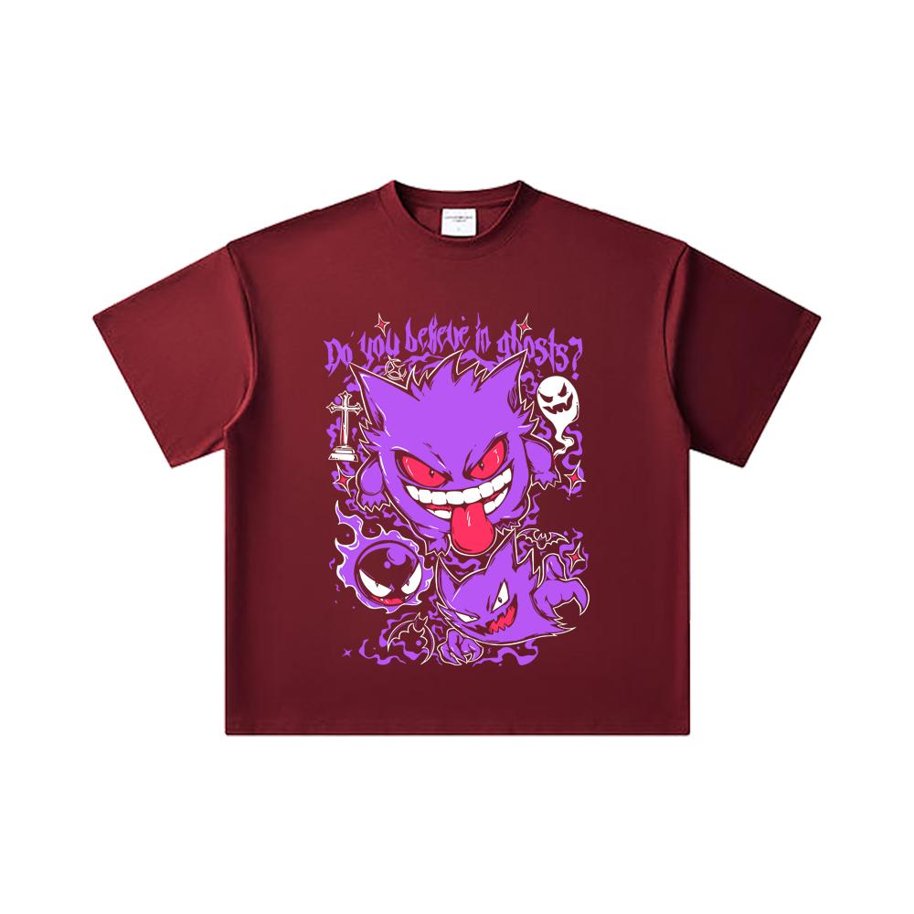 260 GSM Double Yarn 32 Count 100% Cotton Pokemon V3 Ghosts Print Unisex Heavy Cotton T Shirt