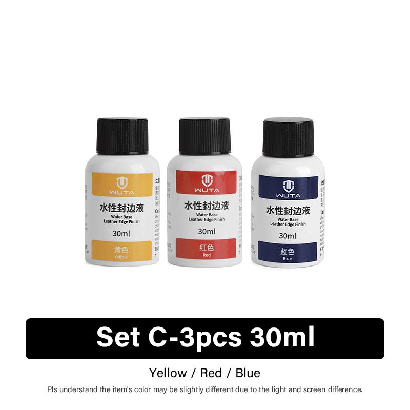 WUTA 30/100ml Leather Finish Water-Base Edge Coating Color Edge Sealing Liquid Dressing Painting Clear & Smooth Treatment Agent