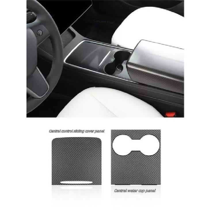 Interior Center Console Cup Holder Trim Accessories For -23 Tesla Model Y 3