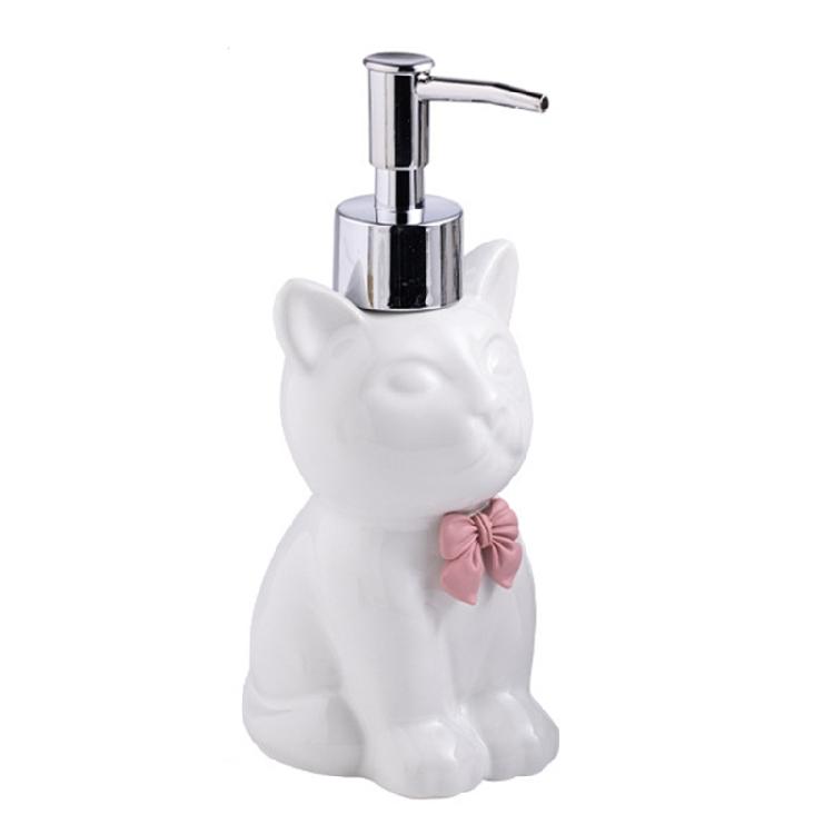 Lovely Cats Design Soap Dispenser Easy Maintenance Soap Holder with Press Pump For Household Countertop Organization