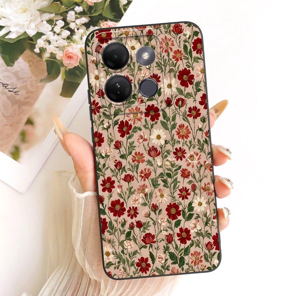 For Infinix Smart 7 HD / Smart7 Plus Cute Cat Flower Cartoon Phone Case For Infinix Smart 7HD 7Plus Soft Silicone Covers Bumpers