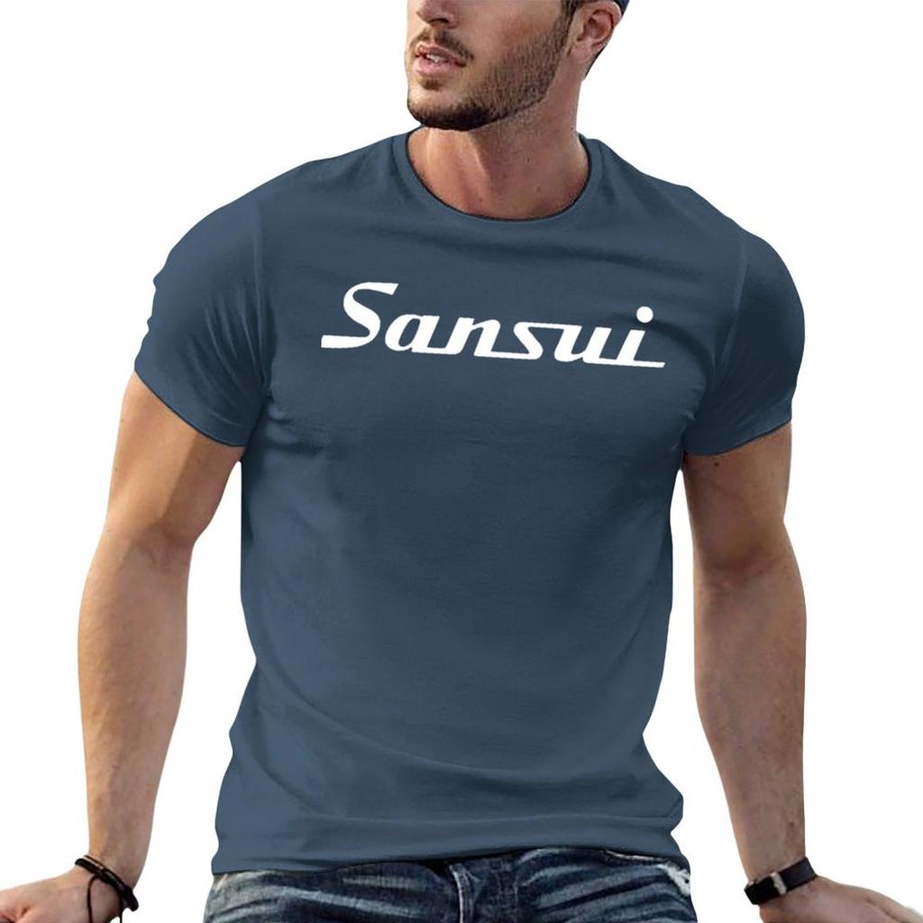 SANSUI White T-Shirt quick-drying basketball graphic tees graphic t shirts vintage graphic tee compression shirt men
