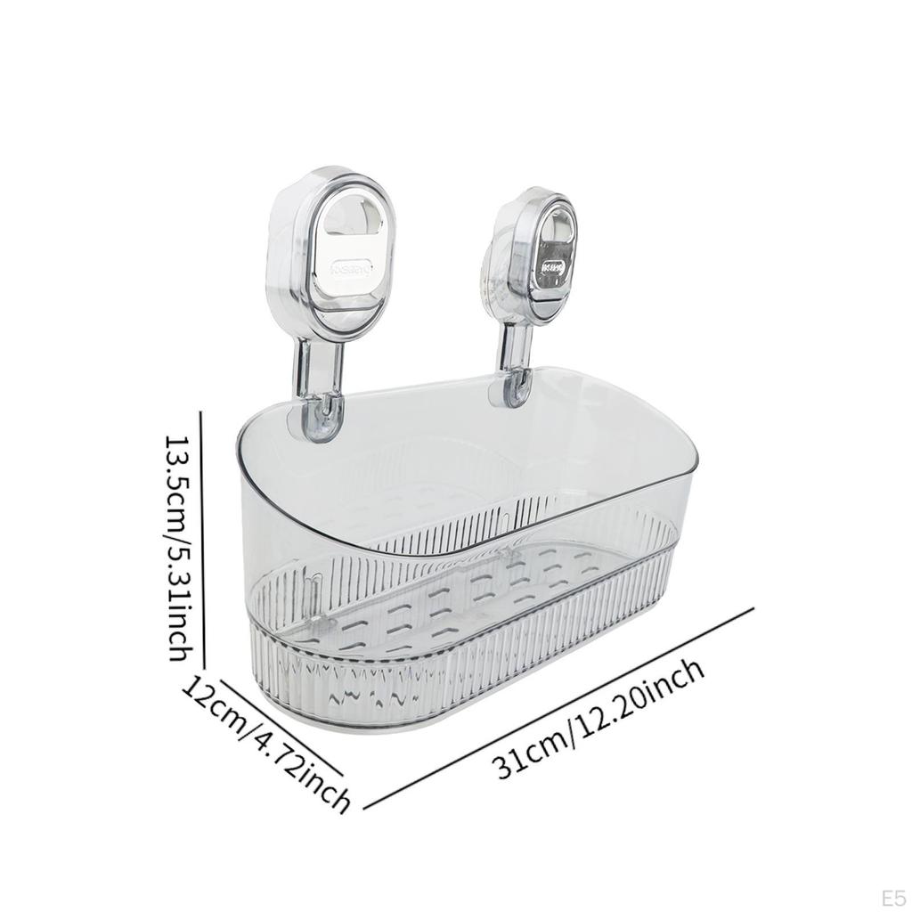Suction Cup Shower Shelf Bathroom Organizer Modern Detachable Multifunctional Wall Mounted