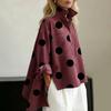 Gepunktetes Jeanshemd für Damen Locker geschnittenes Hemd mit Knöpfen und Brusttaschen Lässige Oversize-Jacke Frühling Sommer Modisches Trendiges Hemd