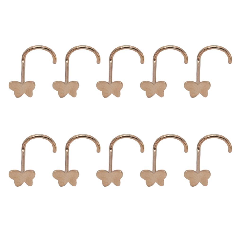 10pcs Butterfly Nose Rings Stainless Steel Piercing Jewelry For Eyebrow Ear Cartilage Accessory For Sensitive Skin