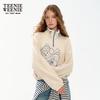 Teenie Weenie Women's Bear Graphic Stand-Collar Sweatshirt
