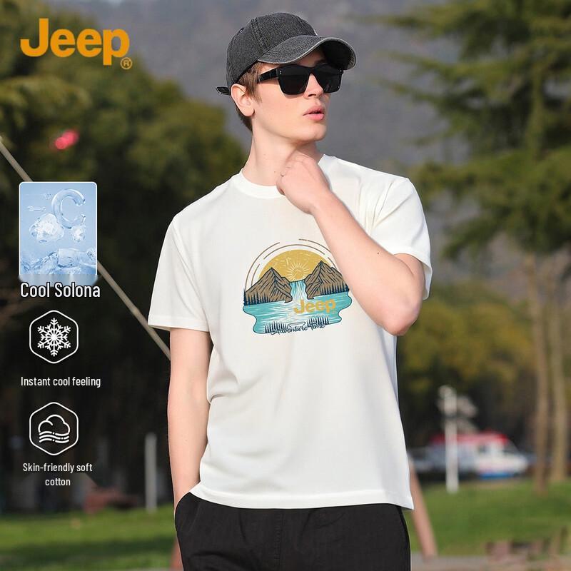 

JEEP Men s Solid Casual Drop Shoulder T-shirt L