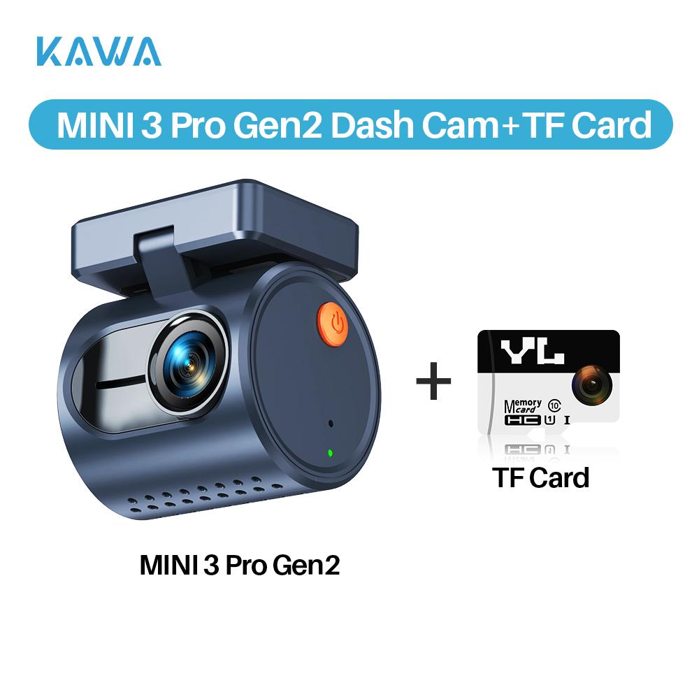 

Dash cam KAWA MINI3 Pro Gen2 Car Dvr 2K Auto Video Recorder Upgrade Car Camera,WiFi&APP/Voice Control,Night Vision Tiny Dashcam 32G