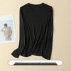 Women's Heavyweight Mulberry Silk Long Sleeve Top - Warm 160g, Small Round Neck, Perfect for Autumn/Winter