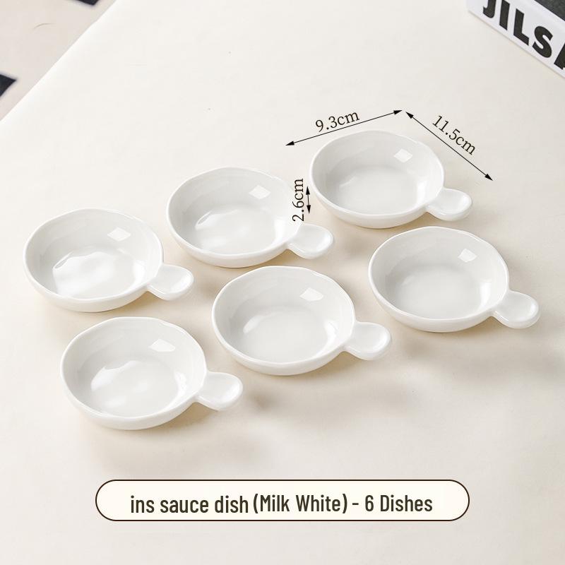 Ceramic Cream-Style Dipping Dish for Seasonings and Sauces